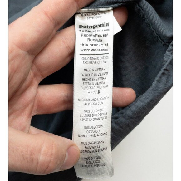 Patagonia Long Sleeve Pima Cotton Shirt Men's XL Gray Outdoor Button-Up 53838 - Picture 7 of 15